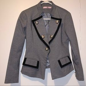 L- Gray Military Style Jacket/ Blazer